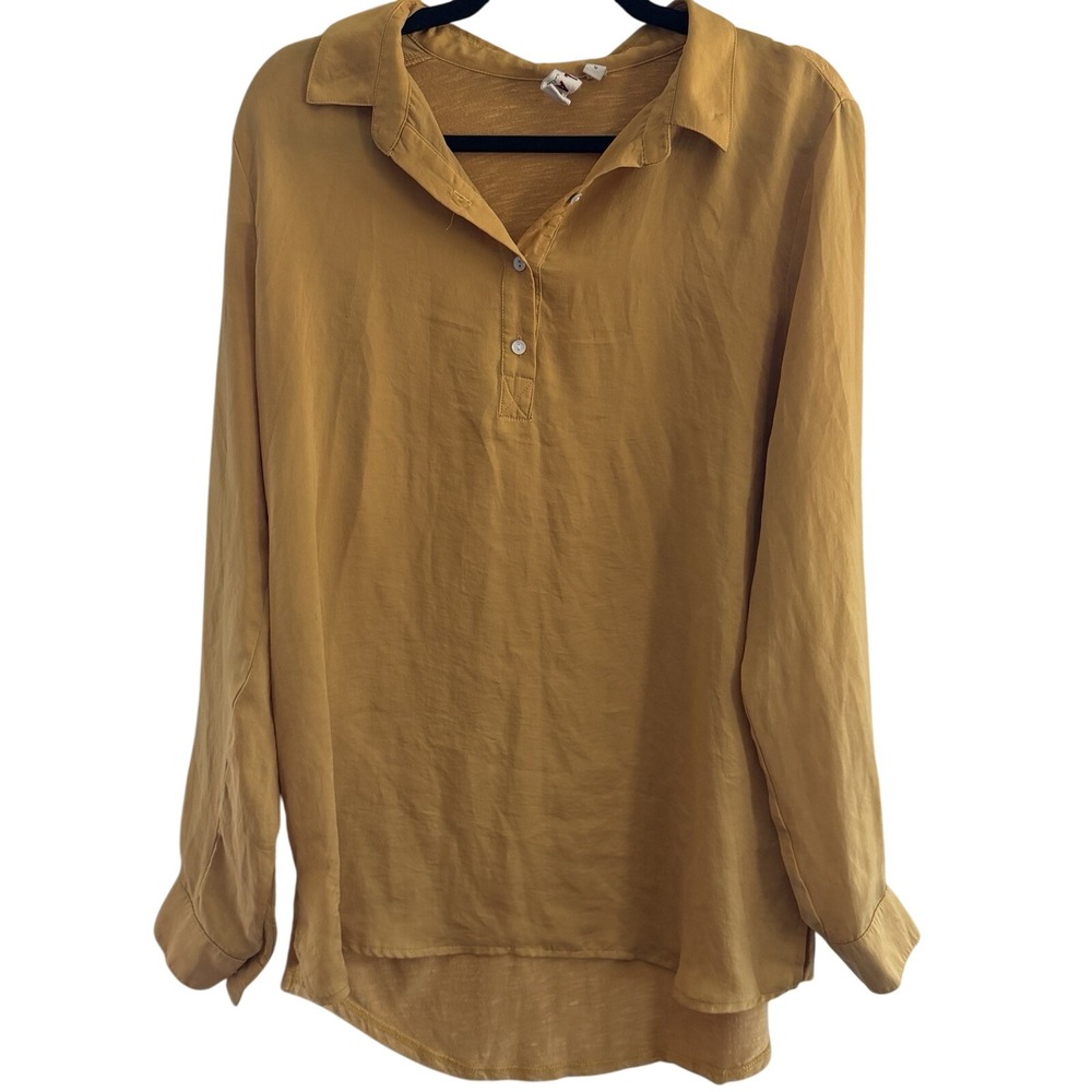 Anthropologie Dolan Left Coast Collection Steinbeck Tunic Womens M Mustard Top